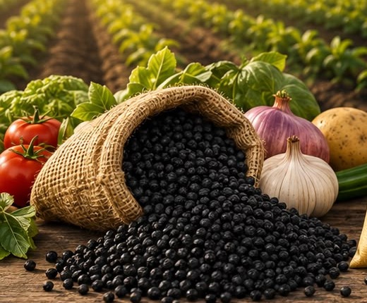 Khawren Qowat fertilizer granules with fresh produce